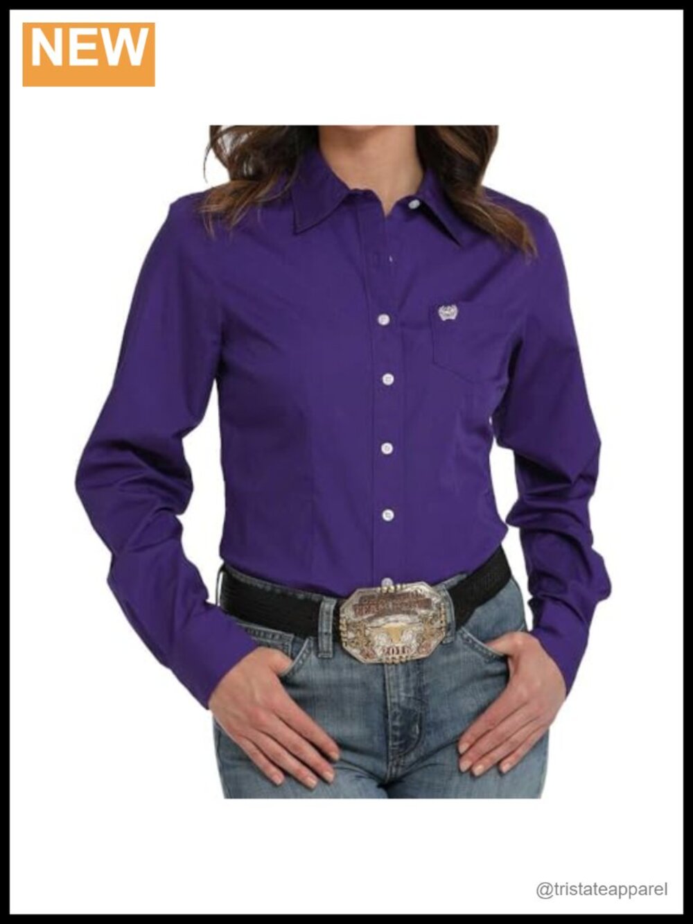 Cinch Women's Solid Western Button Down Cotton Shirt